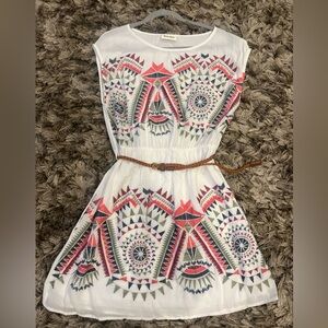 NWOT Colorful Belted Dress